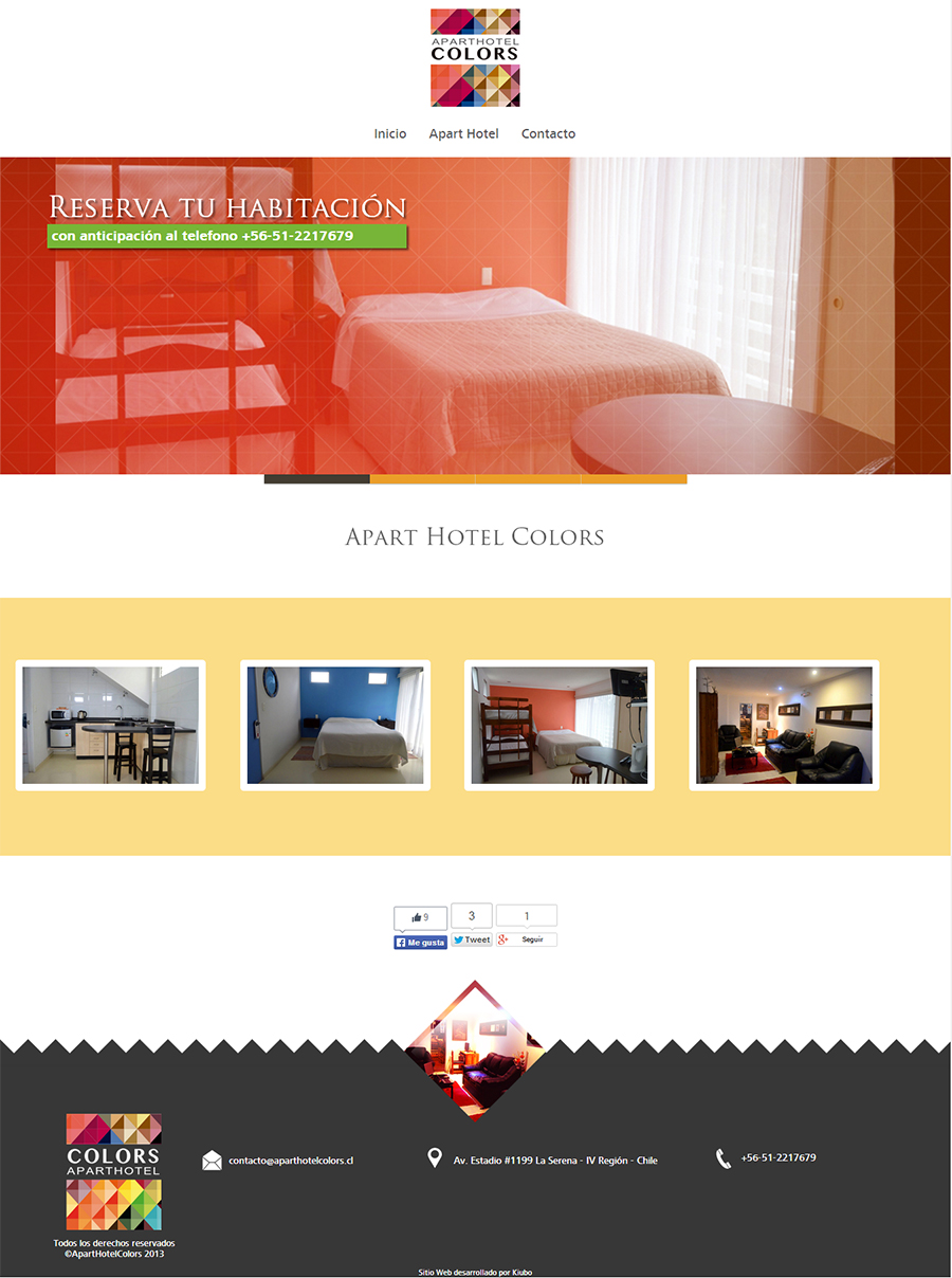 sitio web aparthotel colors